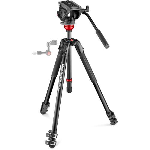Manfrotto - Fluid video head with leveling column and tripod kit