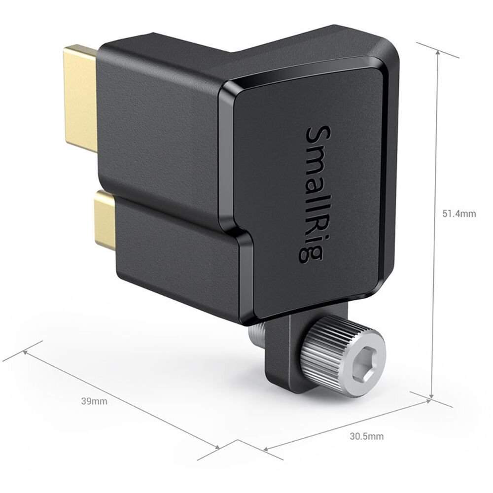 SMALLRIG - Adaptateur HDMI/USB Type-C à angle droit pour cage de caméra BMPCC 4K