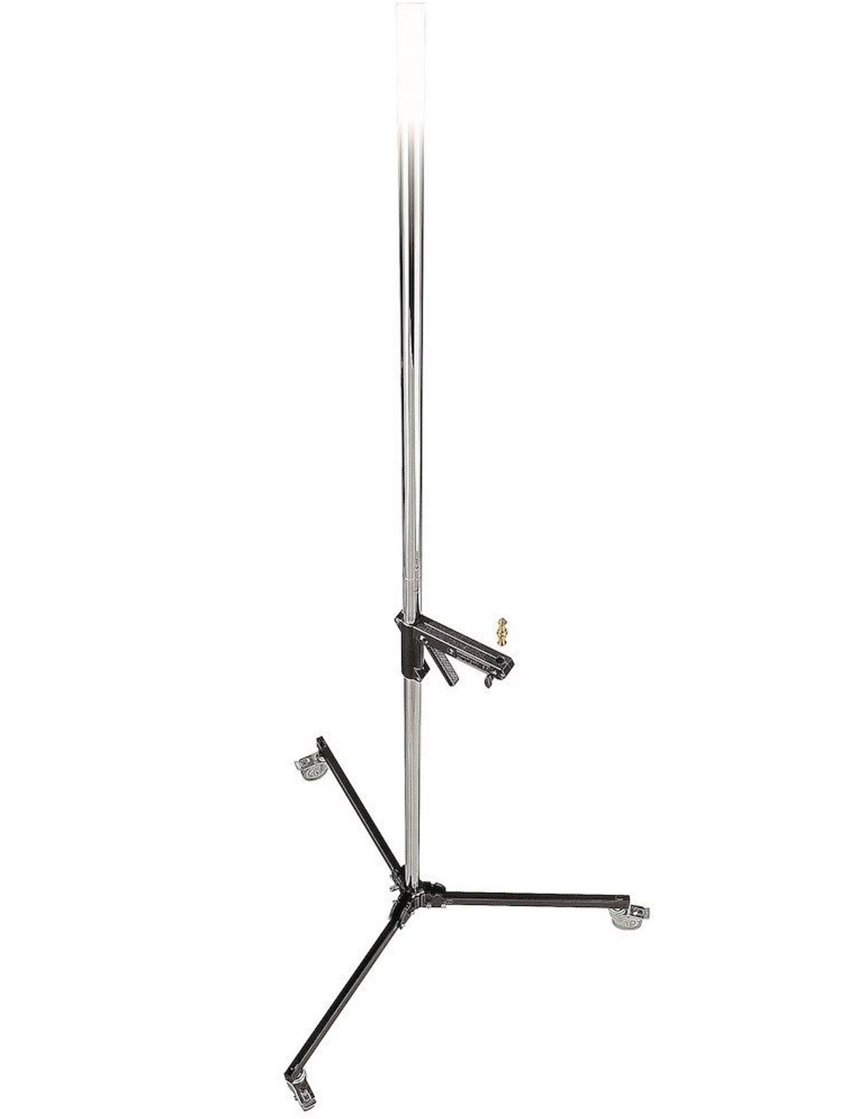 MANFROTTO - Back Chrome Column Light Stand w/ Locking Wheels, Removable Base 