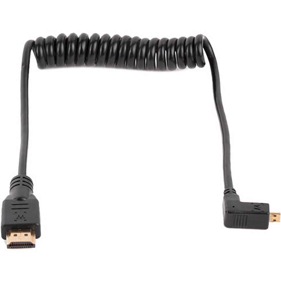 Wooden Camera - Coiled Right Angle Micro HDMI to Full HDMI (12")