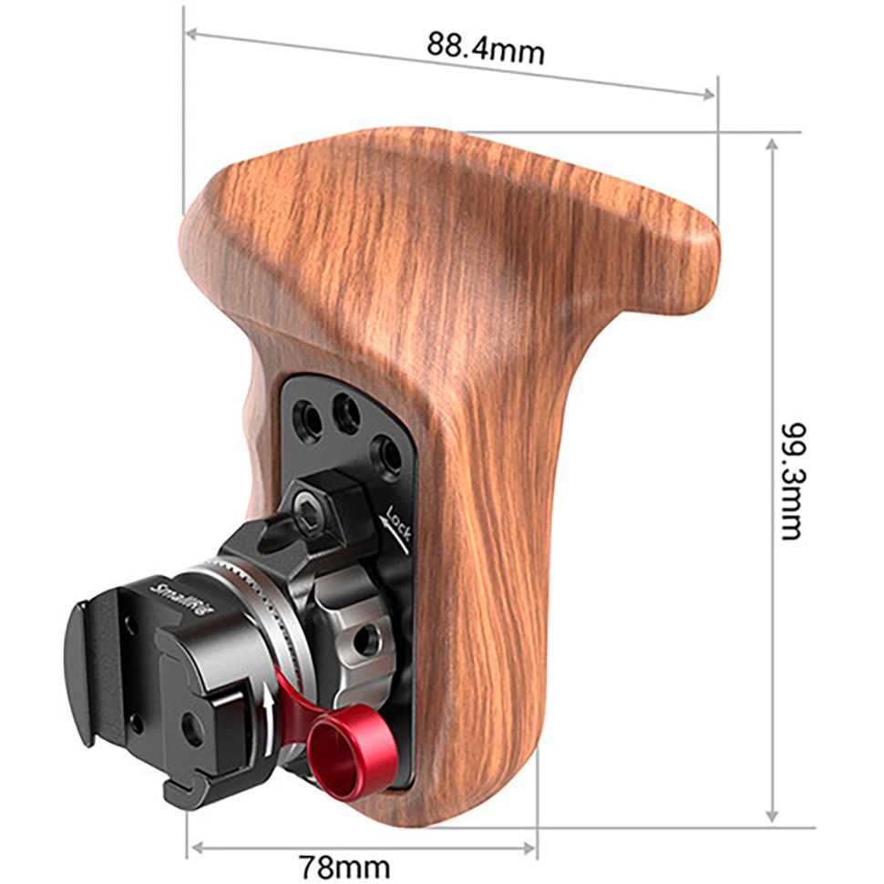 SMALLRIG - Wooden Handgrip with NATO Clamp (Right Hand)