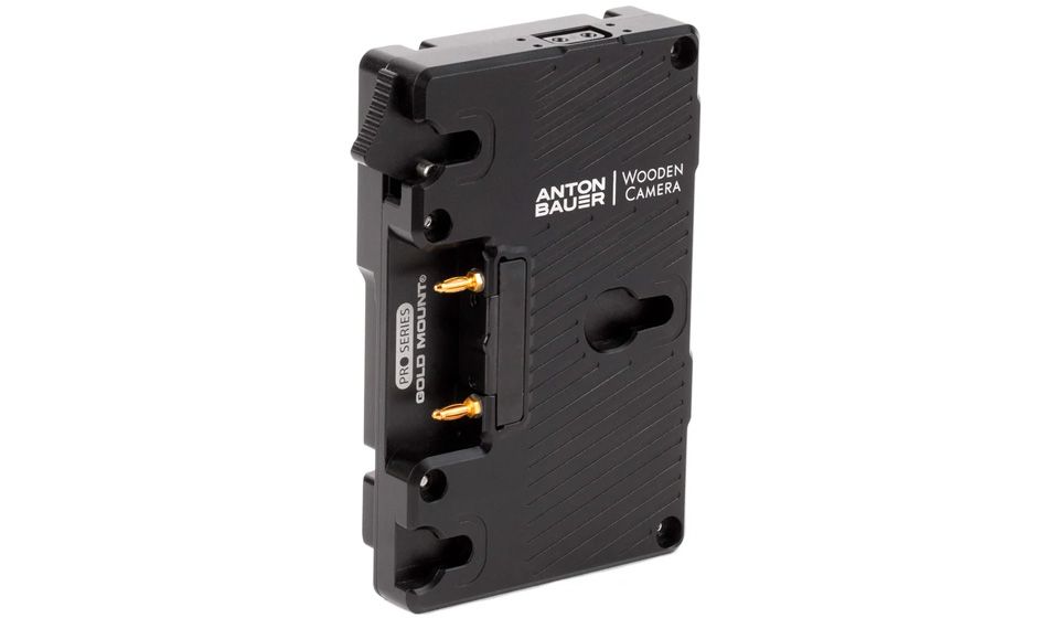 WOODEN CAMERA - Adaptateur côté batterie WC Pro V-Mount vers Gold Mount (3x D-Tap et fusible numérique)