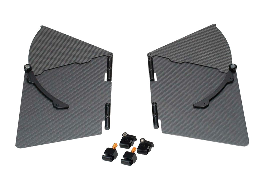 BRIGHT TANGERINE - VIV Carbon Fiber Side Flags Pair (Misfit Kick)