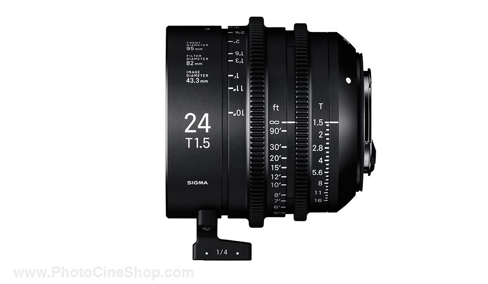 SIGMA - Objectif Cine High Speed Plein Format 24mm T1.5 PL - Mètres