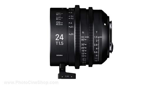 SIGMA - Objectif Cine High Speed Plein Format 24mm T1.5 PL - Mètres