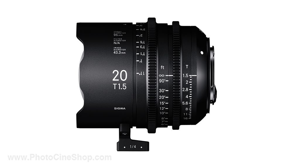 SIGMA - Objectif Cine High Speed Plein Format 20mm T1.5 PL - Mètres