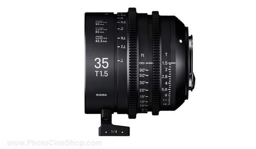 SIGMA - Objectif Cine High Speed Plein Format 35mm T1.5 EF - Pieds