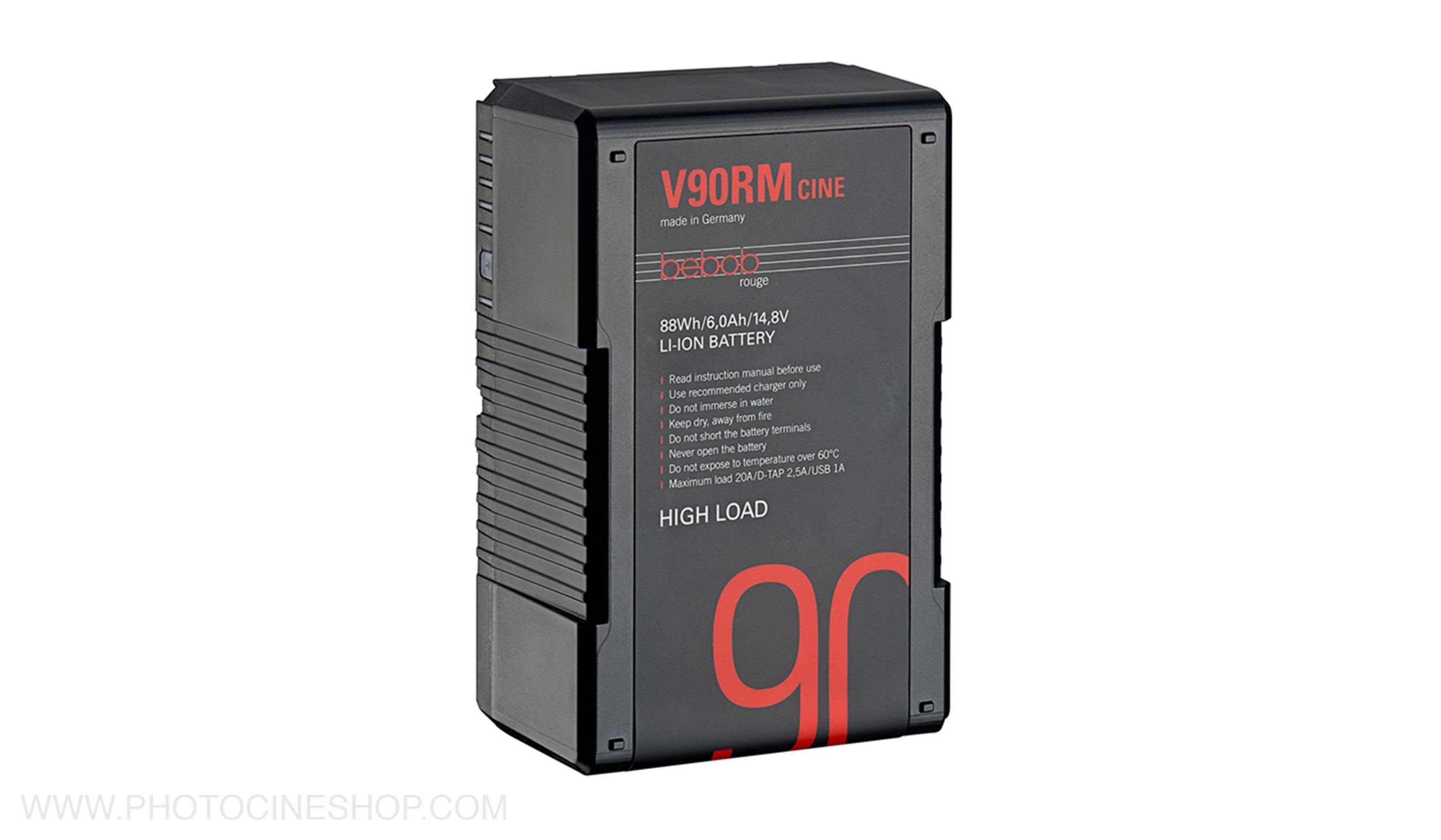 BEBOB - V90RM-CINE - V-Mount Li-Ion High Load battery 14.8V / 89Wh