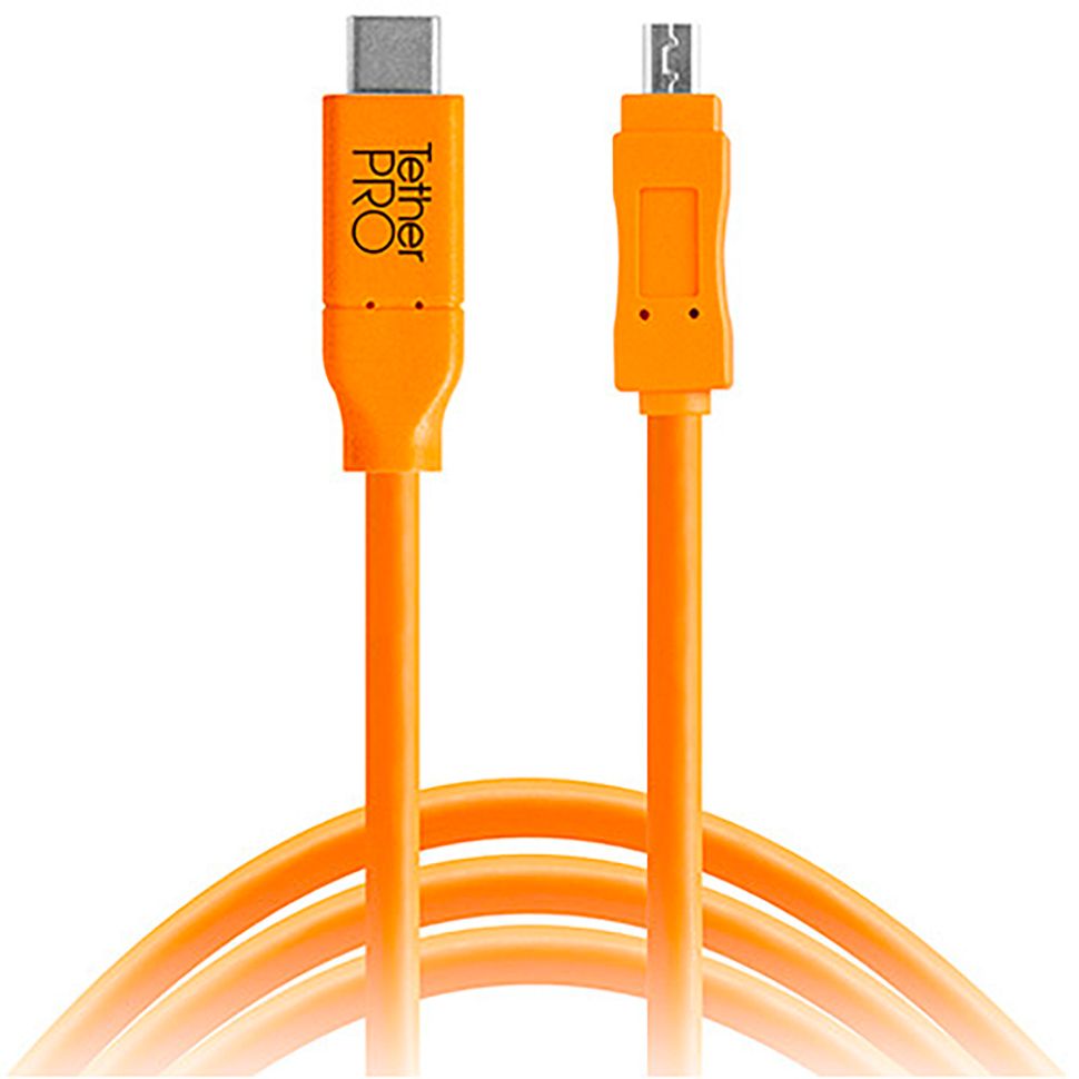 TETHERTOOLS - TetherPro USB-C vers 8-Pin Mini-USB 2.0 (4,6m - Orange)