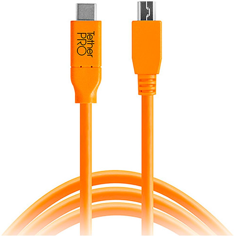 TETHERTOOLS - TetherPro USB-C vers 5-Pin Mini-USB 2.0 (4,6m - Orange)