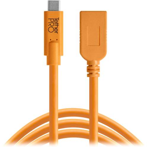 TETHERTOOLS - TetherPro USB-C vers USB-A adaptateur femelle (4,6m - Orange)