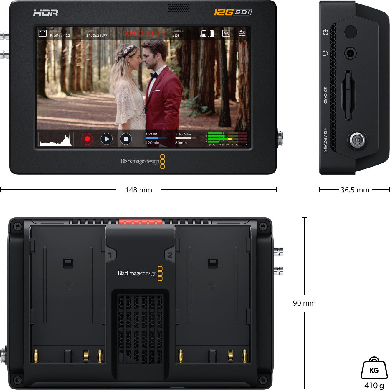 BLACKMAGIC DESIGN - Video Assist 5” 12G HDR