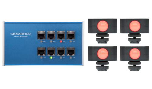 SKAARHOJ - Contrôleur Tally Box + 4x Tally Lights Bundle