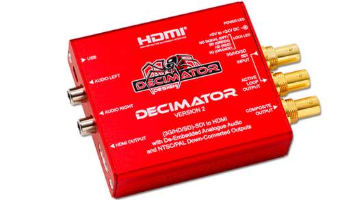 DECIMATOR - DECIMATOR 2 - Down Converter 3G/HD/SD-SDI to HDMI with De-Embedded Analogue Audio