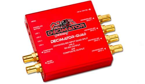 DECIMATOR - DECIMATOR-QUAD - 3G/HD/SD-SDI Quad Split, SD-SDI & Comp. Outputs