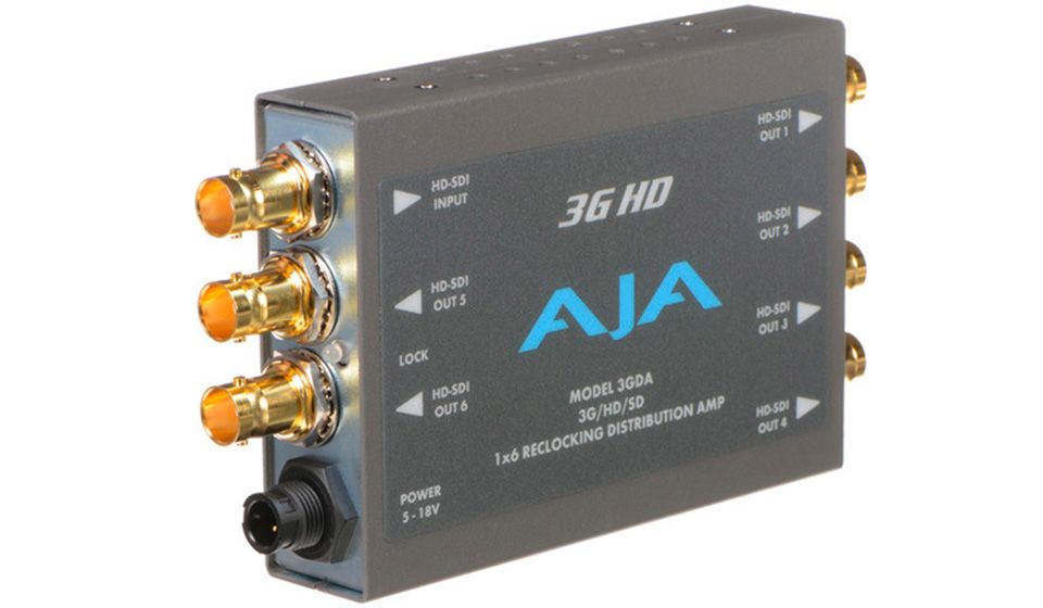 AJA - 3GDA - 1x6 3G/HD/SD-SDI Re-Clocking Distribution Amp with DWP