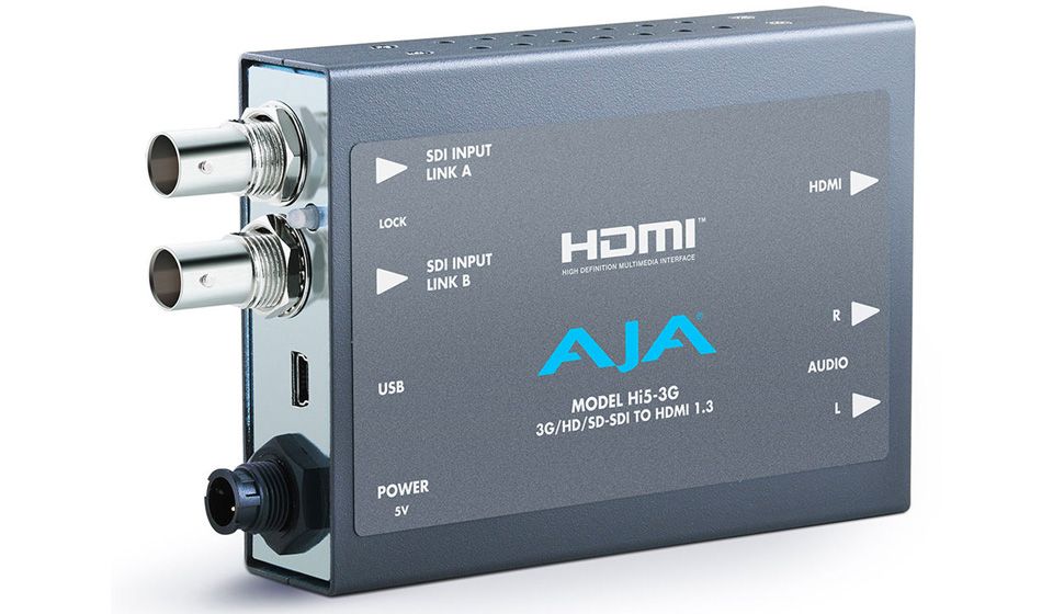 AJA - HI5-3D - HD-SDI Multiplexer To HDMI 1.4a and SDI Vid/Aud Mini-Converter