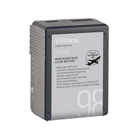 BEBOB - V98microC - V-Mount Li-Ion Battery USB-C PD3 - 14,4V / 6,6Ah // 95Wh