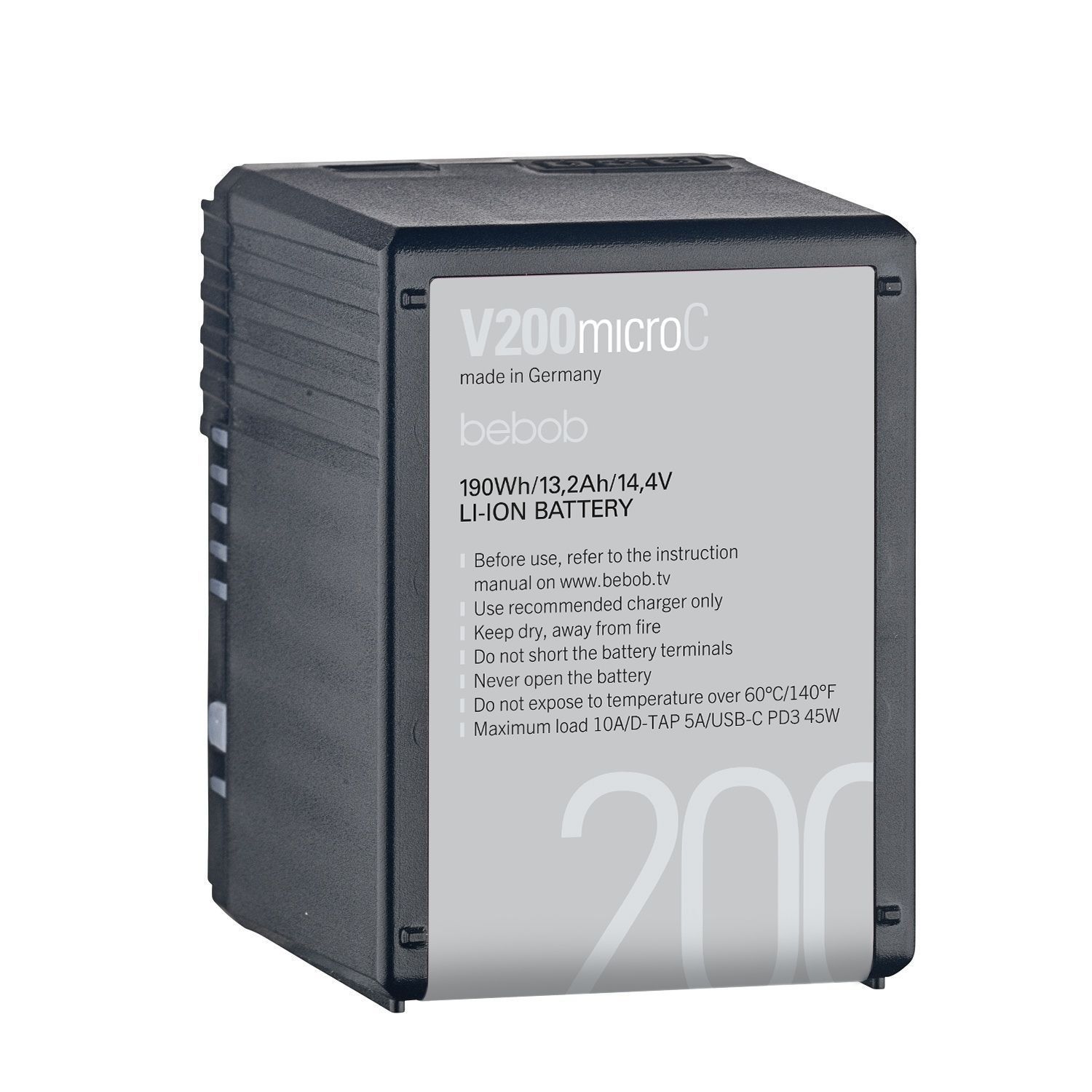 BEBOB - V240microC - V-Mount Li-Ion Battery USB-C PD3 - 14,4V / 16,5Ah // 238Wh